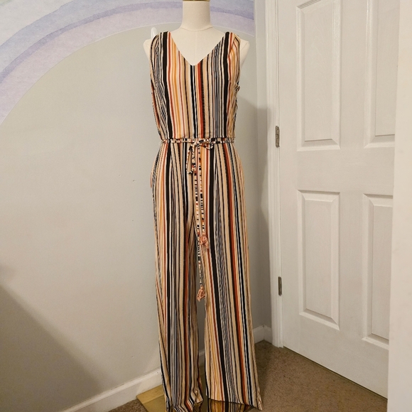Cato Pants - Cato | Medium | Orange Striped Jumpsuit